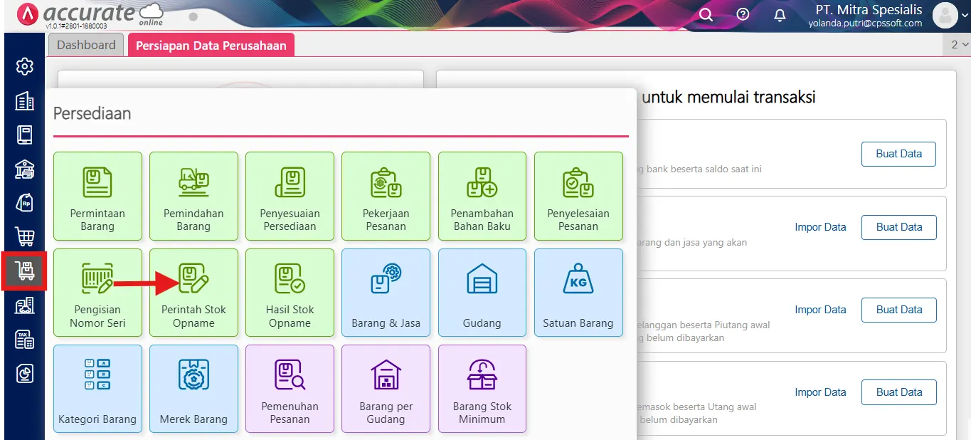 8 Menghapus transaksi Stok Opname